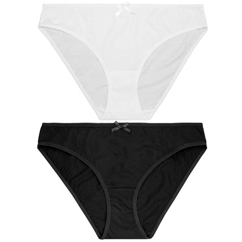 Curve Muse Womens Plus Size 100 Cotton Bikini Briefs Panties