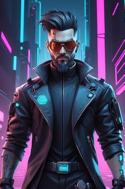 Premium Photo Engaging Cyberpunk Character Vector Art For Marketing