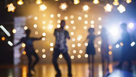 Silhouette of a Dancing Crowd at a Live Concert on Stage Stock ...