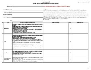 Example Vendor Performance Scorecard Template