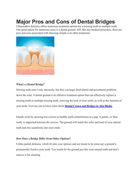 Major Pros And Cons Of Dental Bridges By Sheeba Sabaa Issuu