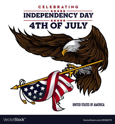 Eagle For Usa Happy Independence Day 4 Th Vector Image