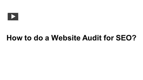 Ppt How To Do A Website Audit For Seo Powerpoint Presentation Free