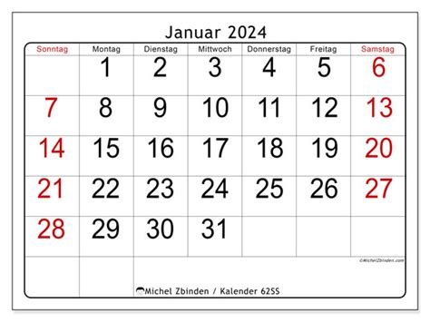 Kalender Januar 2024 62SS Michel Zbinden BE