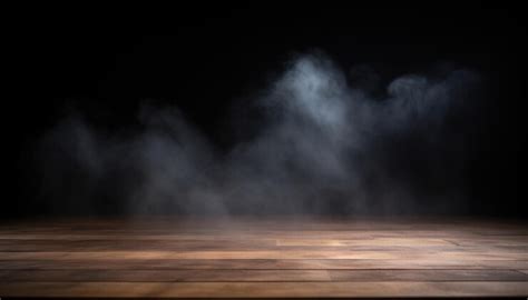 Premium AI Image | A stage with smoke and a black background