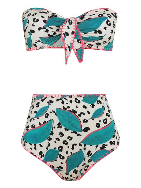 Brigitte Graphic Print Bikini Set White FARFETCH