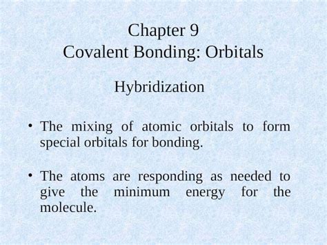 PPT Chapter 9 Covalent Bonding Orbitals DOKUMEN TIPS