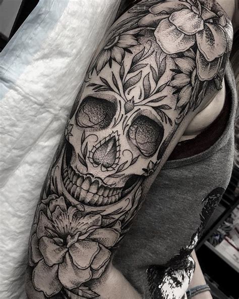 Best Sugar Skull Tattoo Designs With Meanings D A De Los