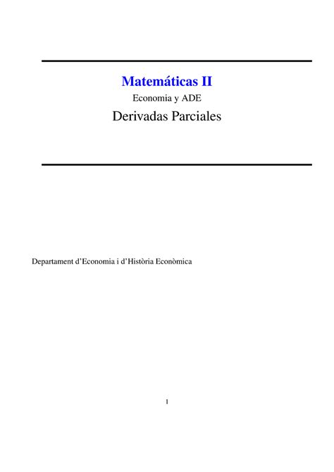 Tarea Sol Mates Ii Matem Aticas Ii Economia Y Ade Derivadas