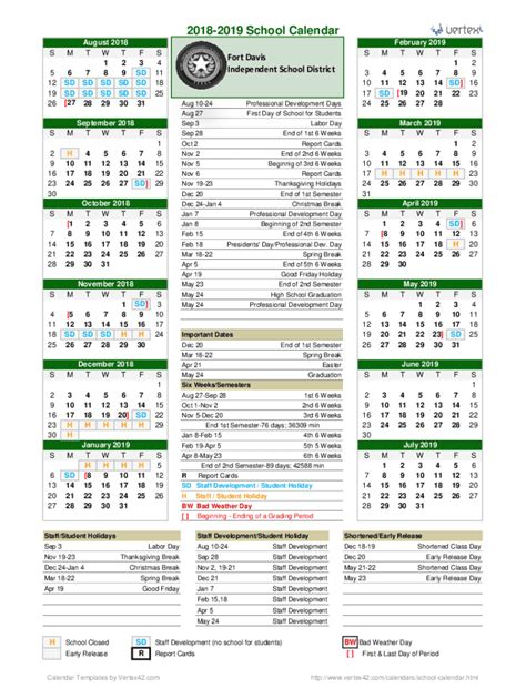 Fillable Online School Calendar Template - 2022-2023 School Year Calendar - Vertex42.com Fax ...