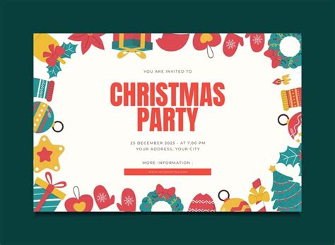 Premium Vector Christmas Party Invitation Card Template