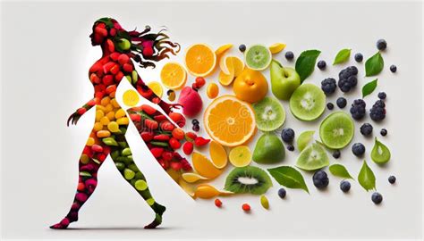 Human Body Silhouette Made of Healthy Food Stock Illustration ...