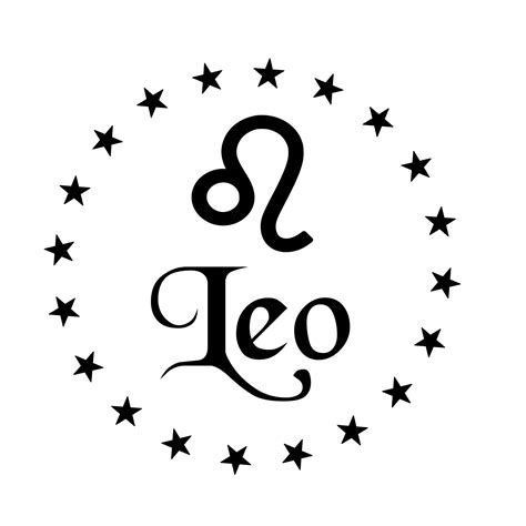 The Word Leo Surrounded By Stars In A Circle On A White Background With