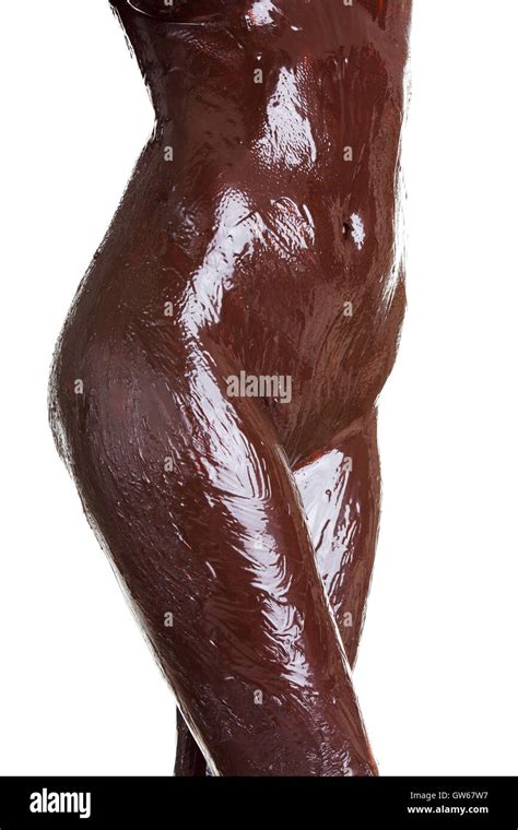 Naked Female Body Covered With Chocolate Stock Photo Alamy