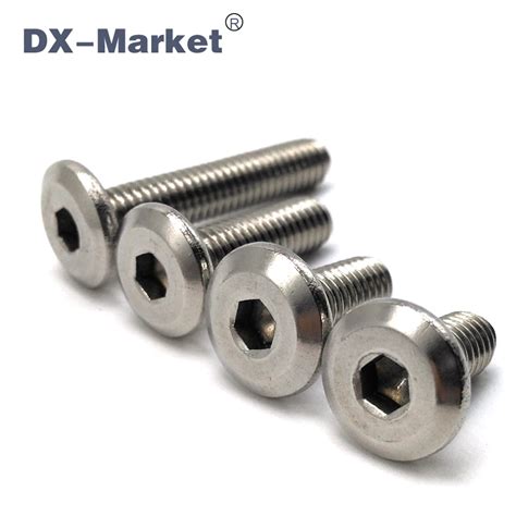 M4 M5 Flat Hexagon Screw 304 Stainless Steel Thin Head Furniture Bolt