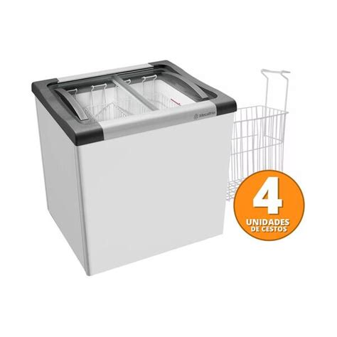 Kit Freezer Horizontal Tampa De Vidro 144 Litros Nf20 Metalfrio