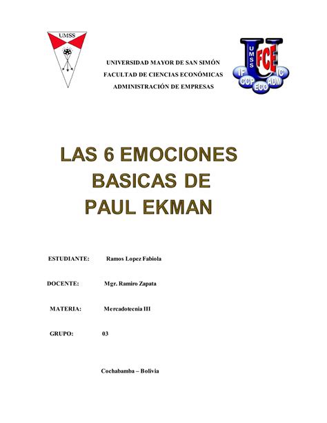 Las Emociones B Sicas De Paul Ekman Pdf