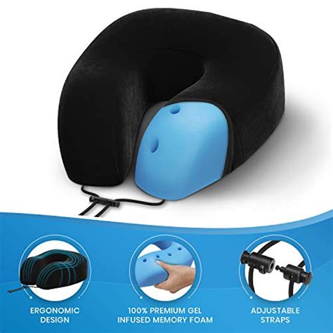 Everlasting Comfort Memory Foam Travel Neck Pillow Gel Infused