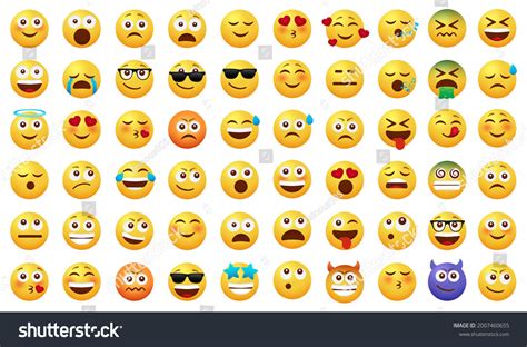 Emoticon Emojis Vector Set Emoji Characters Stock Vector Royalty Free