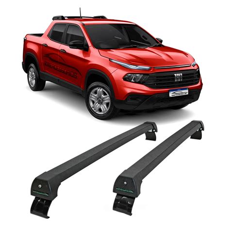 RACK TETO FIAT TORO PRETO ALUMINIO LINHA SPORT LONG LIFE