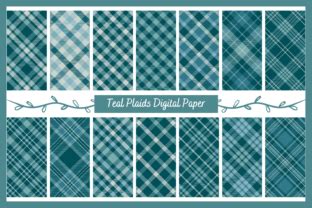 Seamless Teal Plaids Digital Papers Graphic By Sara Sb Creative