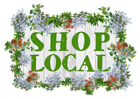 Download Shop Local, Sign, Flowers. Royalty-Free Stock Illustration ...