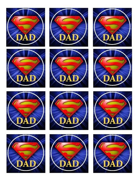 Joyful Creations Super Dad Cupcake Toppers Free Printable