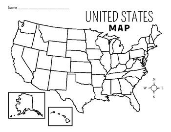 Blank U.S. Map by Brittany W | TPT