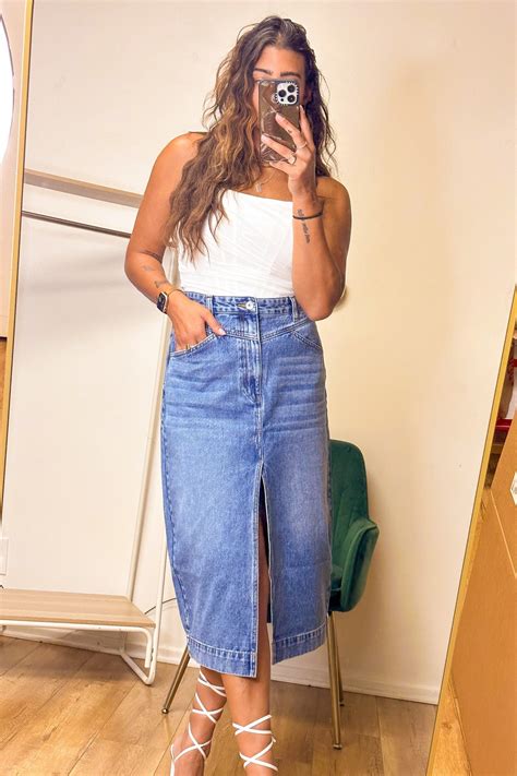 Jonah Midi Denim Skirt In Vintage Curated On Ltk