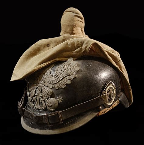 Prussian Artillery Pickelhaube With Cover Untouched