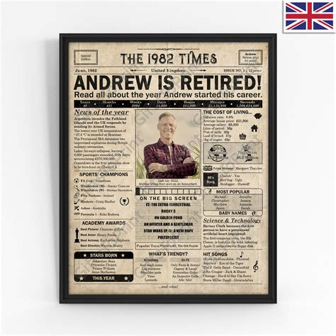 Personalised Retirement Gift: A Printable UK Retirement Poster - Custo