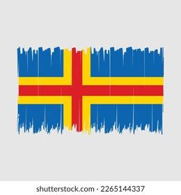 Aland Islands Flag Brush Vector Illustration Stock Vector Royalty Free