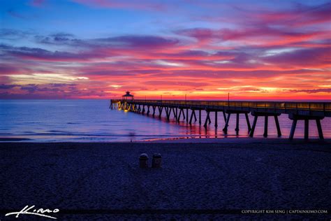 Deerfield Beach International Fishing Pier Sunrise Colors at Bro ...