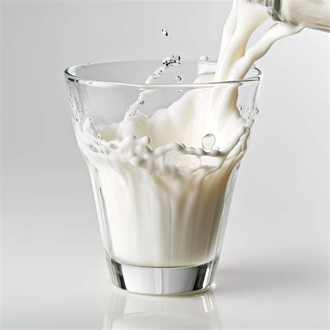 Premium AI Image A Glass Filled With Milk Being Poured Into A Glass