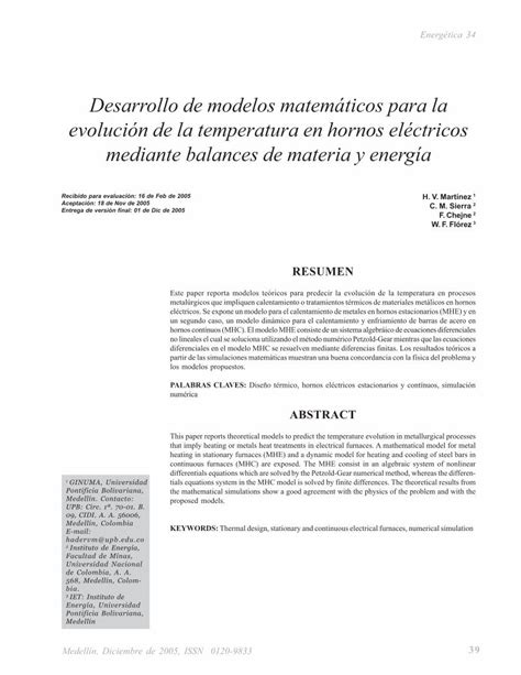 PDF Desarrollo de modelos matemáticos para la evolución de la