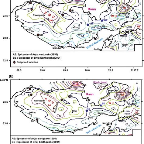 Geology And Tectonic Map Of The Kutch Region Showing Faults Uplifts