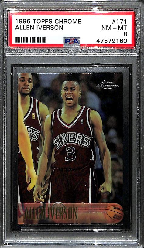 Lot Detail Topps Chrome Allen Iverson Rookie Card Graded