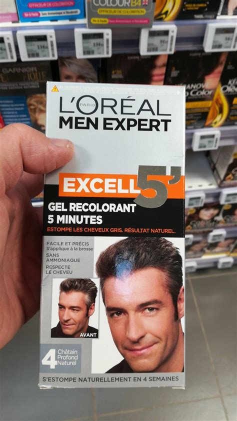 Composition L ORÉAL Men expert Excell 5 Gel recolorant 4 Châtain