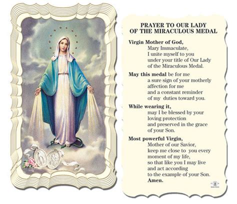 Miraculous Medal Prayer Card Printable - Printable Word Searches