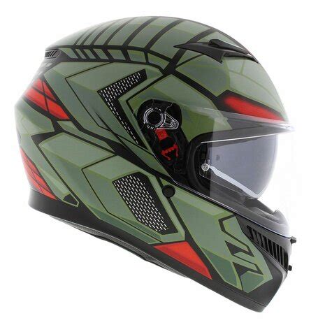 AGV K3 Helmet Decept Matt Black Green Red Helmetdiscounter