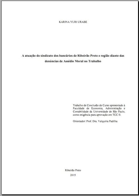 Folha De Rosto Para Tcc Veja Como Formatar Conforme A Abnt Hot Sex