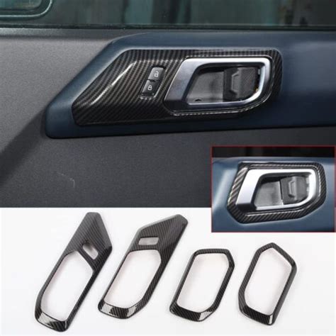 Pcs Carbon Fiber Interior Door Handle Bowl Cover Trim For