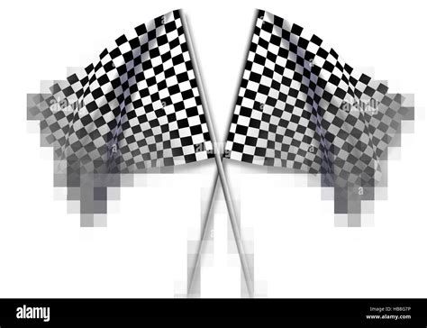 Two Large Checkered Flag Stock Photo Alamy