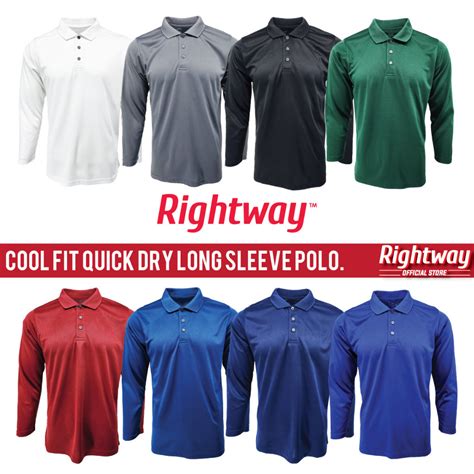 Rightway Quick Dry Long Sleeve Polo Unisex Gsm Mini Mesh Microfiber