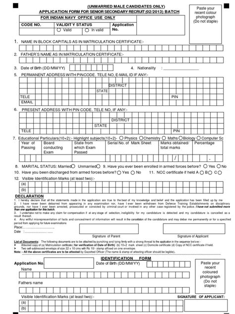 Navy Application Form | PDF