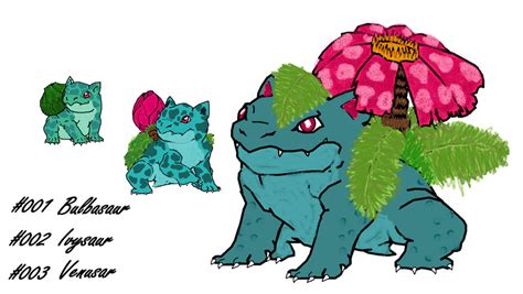 001 Bulbasaur 002 Ivysaur 003 Venusaur By Megabeheeyem On Deviantart