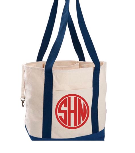 Personalized Large Canvas Boat Tote Bag Boating Bag Etsy