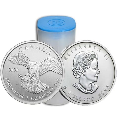 2014 1 Oz Canadian Silver Peregrine Falcon Coin Tube Of 25 Bullion Mart