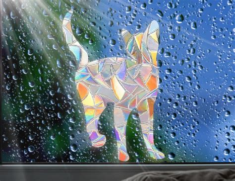 Cat Suncatcher Sticker Pussy Rainbow Maker Sticker Holographic Window Cling Ornament