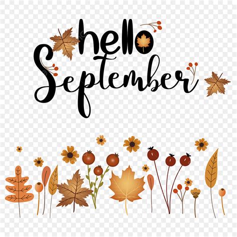 Hello September Vector Design Images, Hello September Welcome Autumn ...